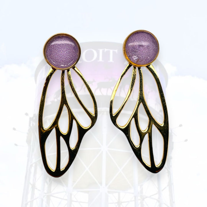 Detroit Zoo Callie Butterfly Earrings | Gold