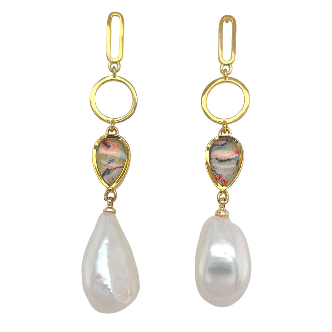 Maria Pearl Earrings | Gold