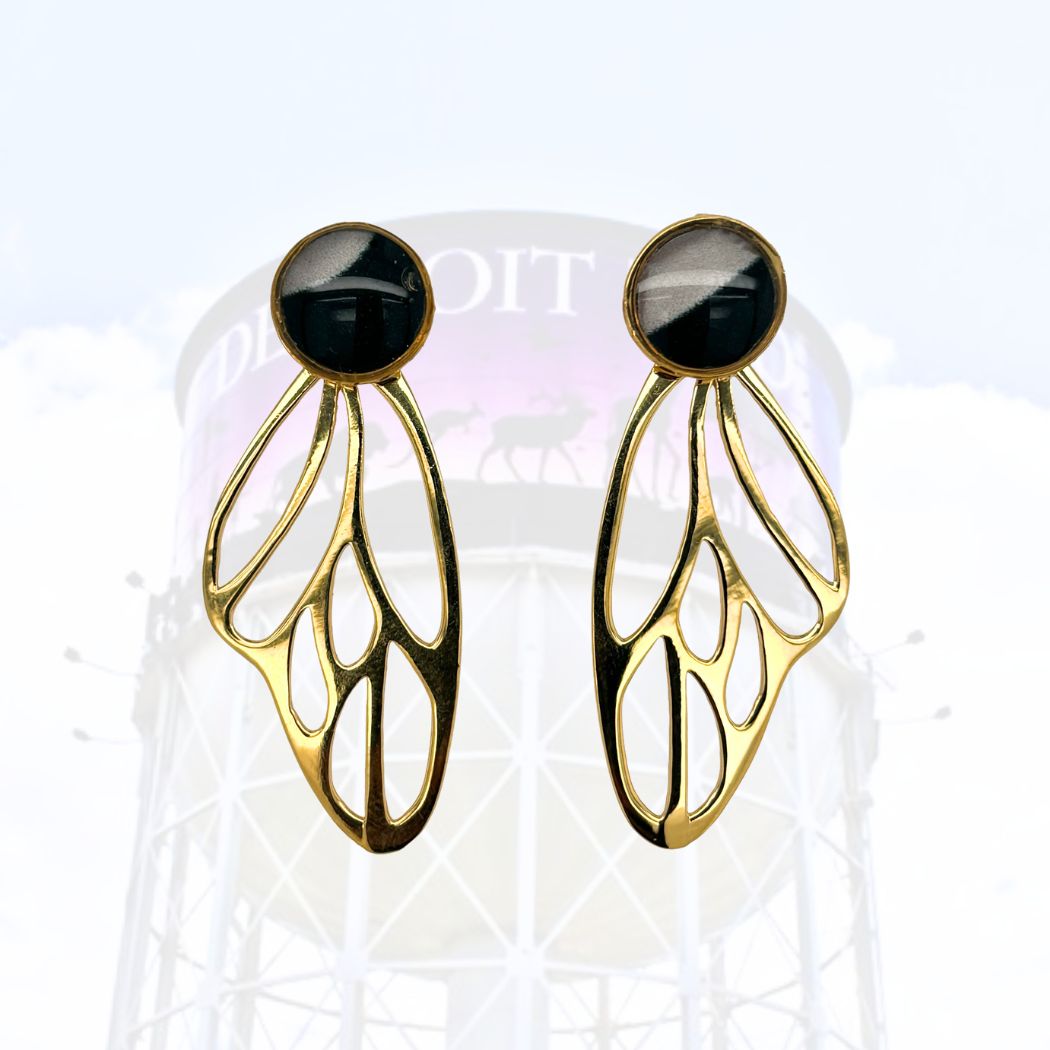 Detroit Zoo Callie Butterfly Earrings | Gold