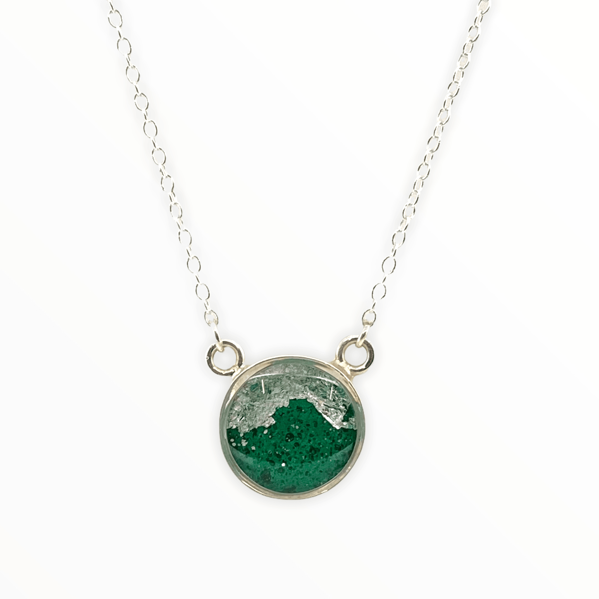 May Birthstone Emerald Gold Bar Charm Necklace