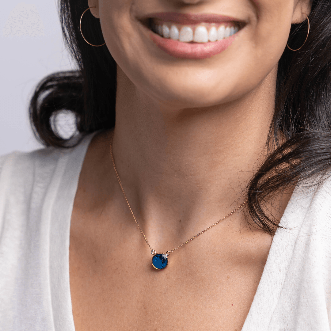 Buy September Birthstone Necklace, Blue September Druzy Birthstone Necklace,  Dark Blue September Birthstone Round Necklace, September Sapphire Online in  India - Etsy